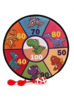 Дартс детский Динозаврики 36 см, дротики на липучке 2 шт., шарики 2 шт., пакет