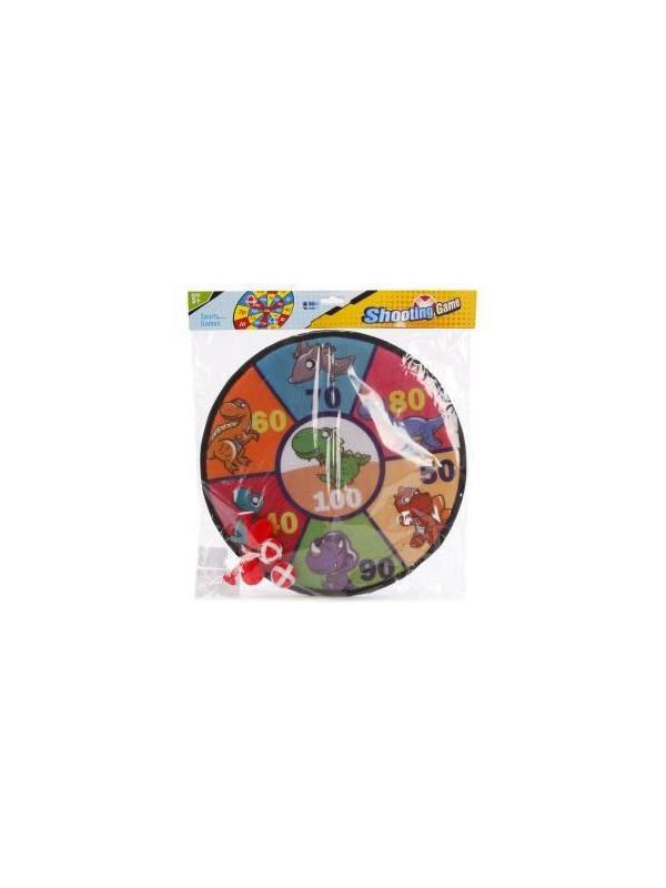 Дартс детский Динозаврики 36 см, дротики на липучке 2 шт., шарики 2 шт., пакет