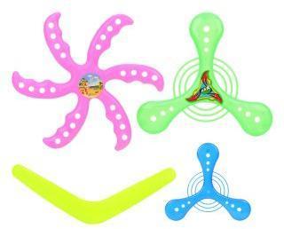 Набор бумерангов 4 шт.: фрисби фигурная 1 шт. + бумеранги 3 шт., в ассорт.,
пакет