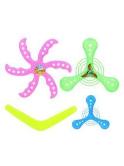 Набор бумерангов 4 шт.: фрисби фигурная 1 шт. + бумеранги 3 шт., в ассорт.,
пакет