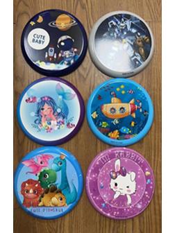 Тарелка летающая с рисунком Герои 200 мм., 200 г., мякая, в ассорт.