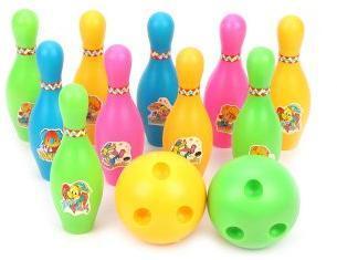 Набор для игры в детский боулинг: 2 мяча, кегли 13 см 10 шт., пакет
