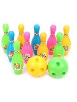 Набор для игры в детский боулинг: 2 мяча, кегли 13 см 10 шт., пакет