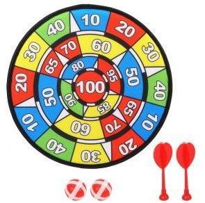 Дартс детский 36 см, дротики на липучке 2шт., шарики 2шт., пакет