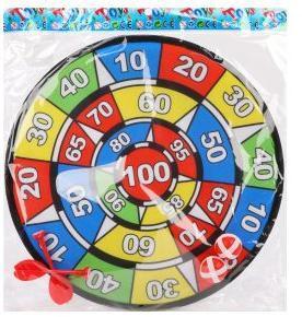 Дартс детский 36 см, дротики на липучке 2шт., шарики 2шт., пакет