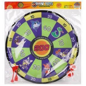 Дартс детский Мульт. Звери; дротики на липучке 2 шт., шарики 2 шт., пакет