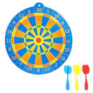 Дартс магнитный, двухстороний 25 см, дротики 3 шт., блистер, в ассорт.