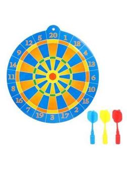 Дартс магнитный, двухстороний 25 см, дротики 3 шт., блистер, в ассорт.