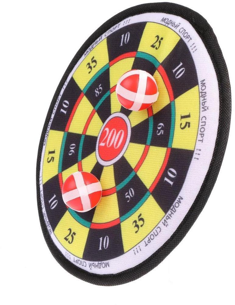 Дартс детский 25 см, 2 шарика на липучке, пакет