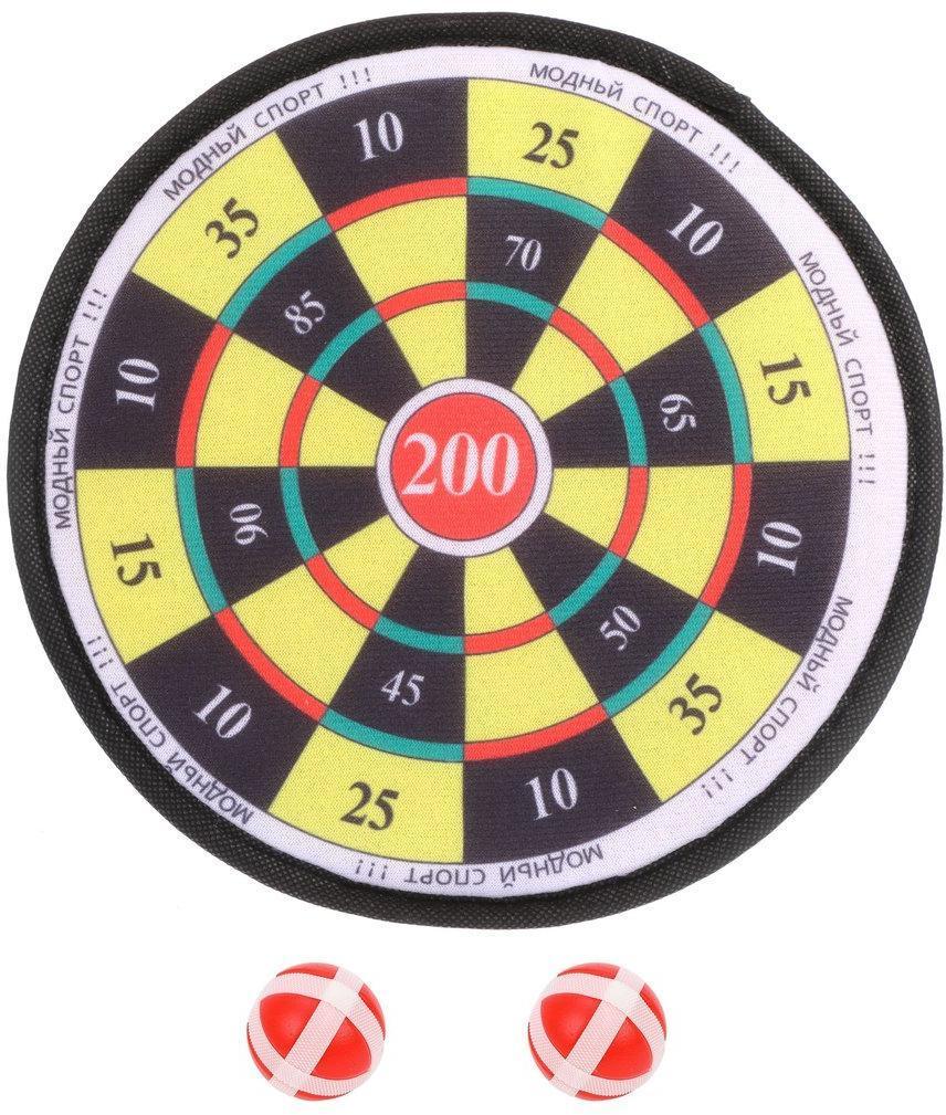 Дартс детский 25 см, 2 шарика на липучке, пакет