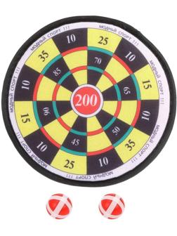 Дартс детский 25 см, 2 шарика на липучке, пакет