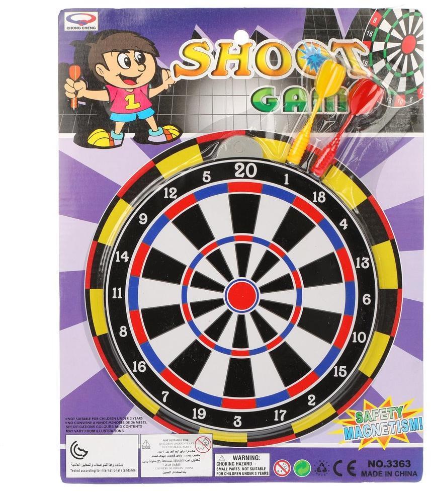 Дартс магнитн. 19 см, 2 дротика, блистер