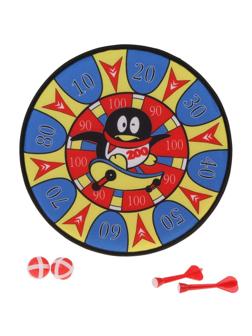 Дартс детский 35,5 см., дротики на литпучках 2 шт., мячики на липучках 2 шт.