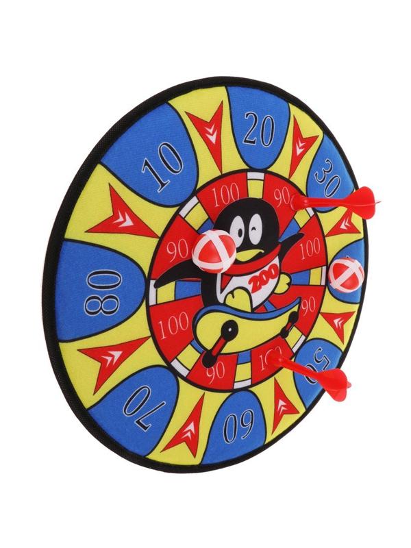 Дартс детский 35,5 см., дротики на литпучках 2 шт., мячики на липучках 2 шт.