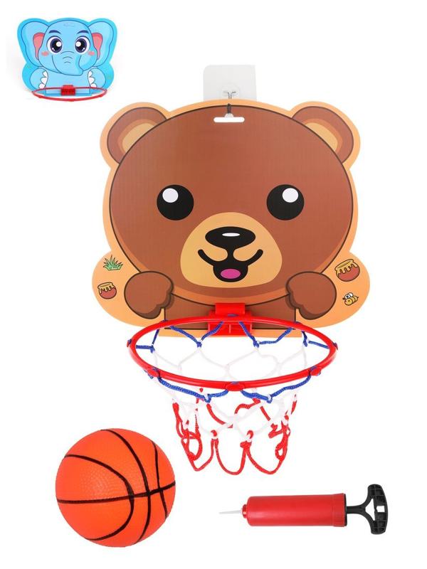 Набор для игры в баскетбол, щит 28х21,5 с кольцом, мяч ф13, насос с иглой