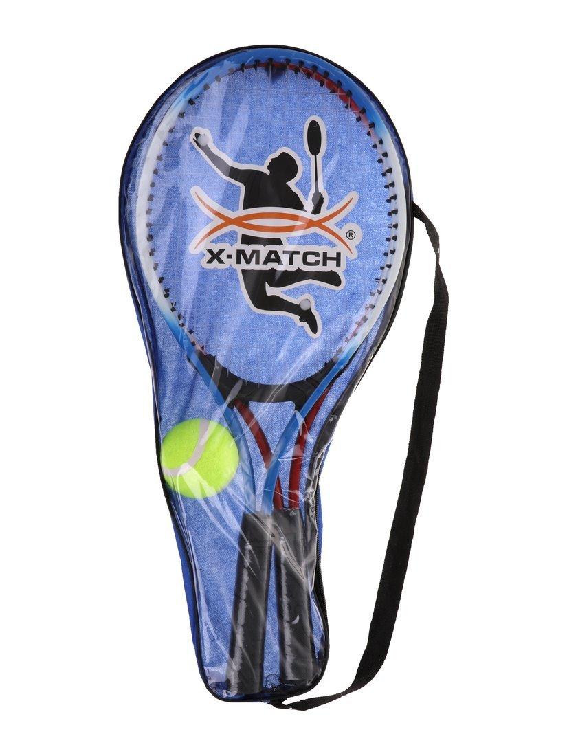 Ракетки для бол. тенниса Х-Math, ракетки 2 шт. (красная+ синяя), мяч 1 шт.,
чехол