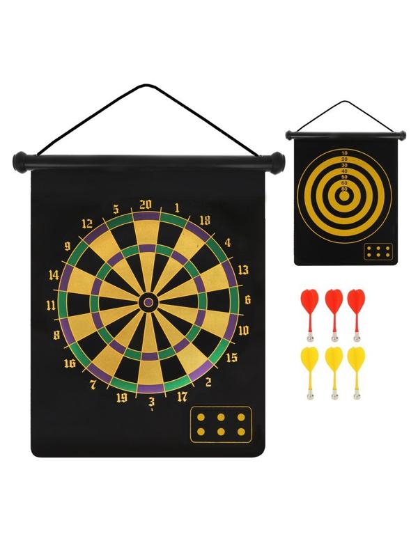 Дартс детский магнитный 32х41 см., дротики 6 шт., туба