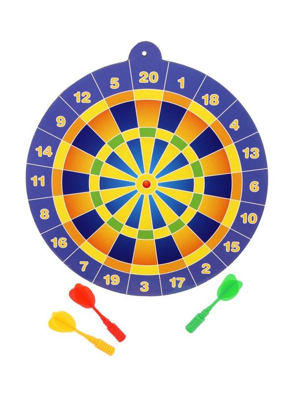 Игра комнатная: Дартс детский магнитный 24 см., дротики 3 шт., в блистер
