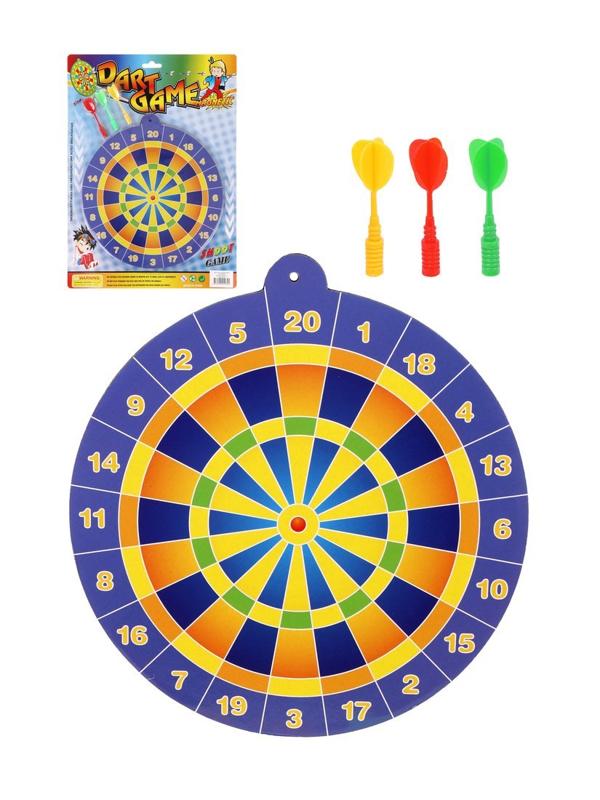 Игра комнатная: Дартс детский магнитный 24 см., дротики 3 шт., в блистер