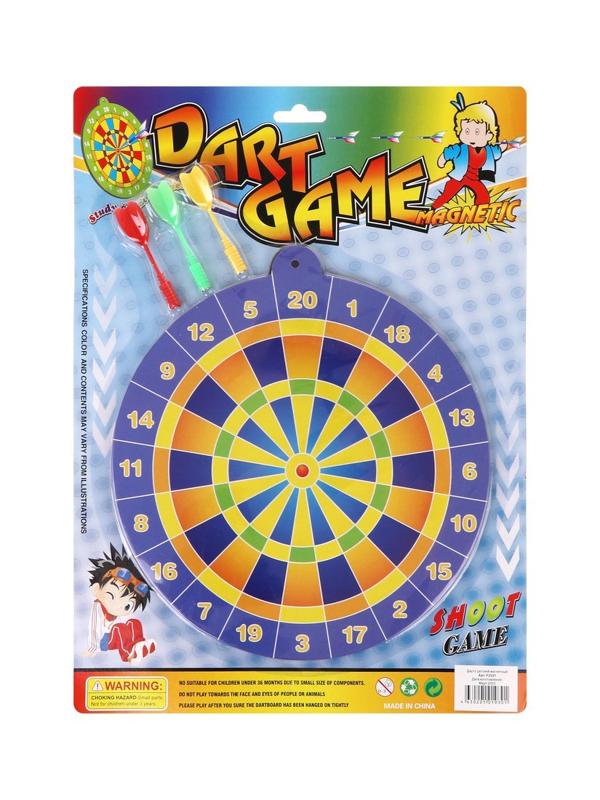 Игра комнатная: Дартс детский магнитный 24 см., дротики 3 шт., в блистер