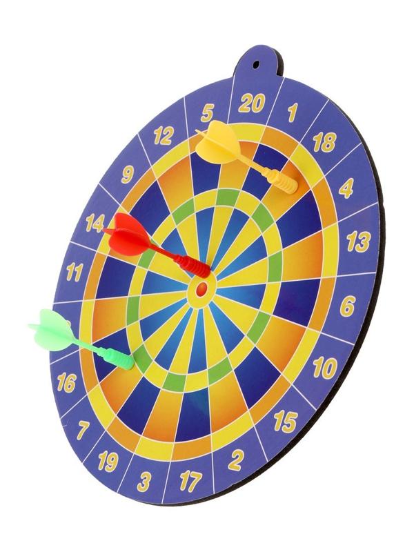 Игра комнатная: Дартс детский магнитный 24 см., дротики 3 шт., в блистер