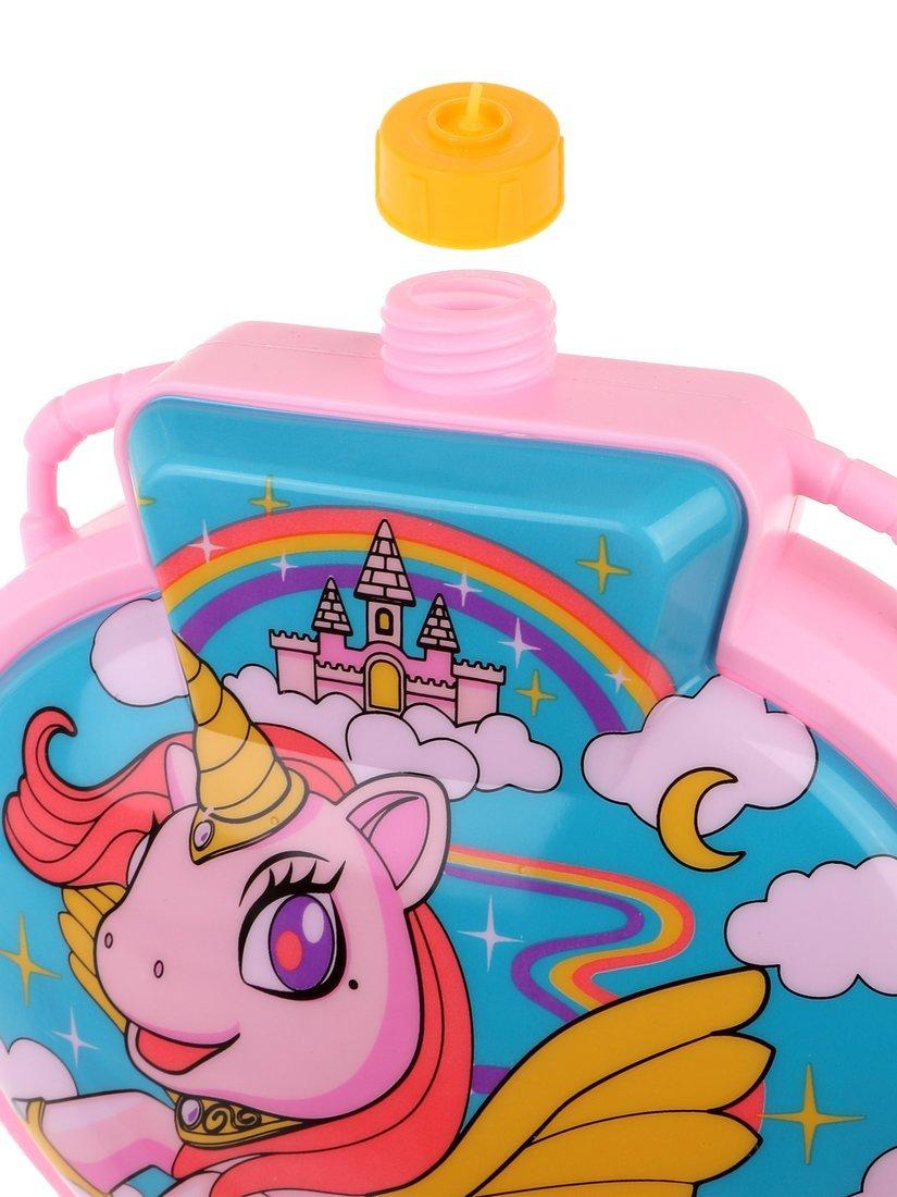 Набор бластер водяной-рюкзак Единорог, ранец 21х23х5 см., пистолет 20х11х6
см., трубка, ремешки, крышки