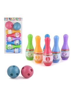 Игра напольная: Набор для боулинга Единороги; кегли 6 шт., мячи 2 шт., пакет