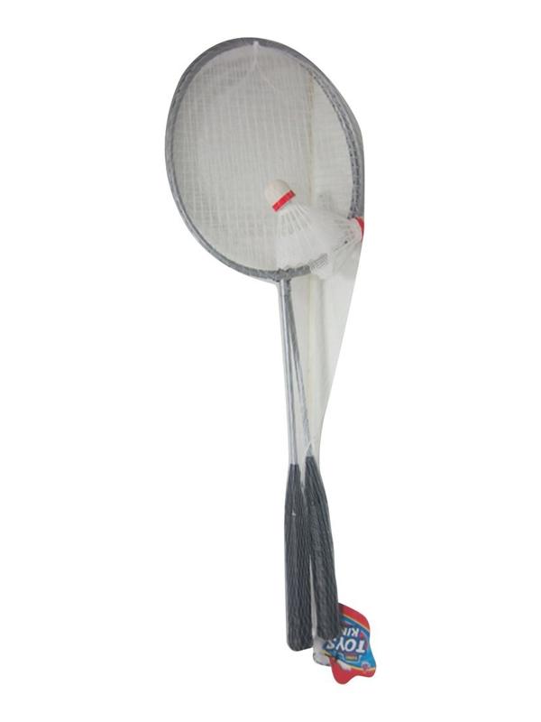 Ракетки для бадминтона 2 шт. 60х20 см. металлик, волан 2 шт., сетка
