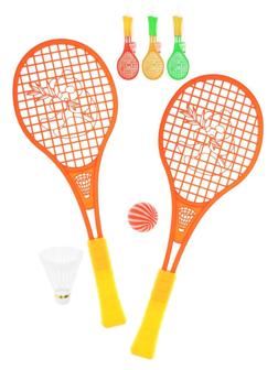Ракетки пластмассовые 2 шт. 47х17 см., мячик, волан, сетка, в ассорт.