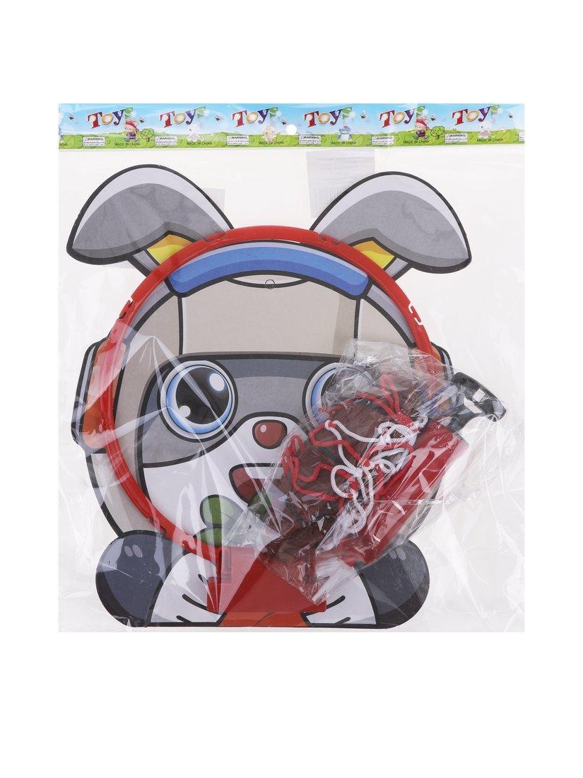 Набор для игры в баскетбол Динозаврик; щит картон 24х26 см. с пластик.
кольцом 20 см., мяч 13 см., насос