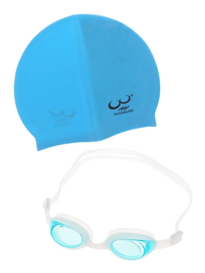 Набор для плавания : очки и шапка плавательные, чехол в ассорт.