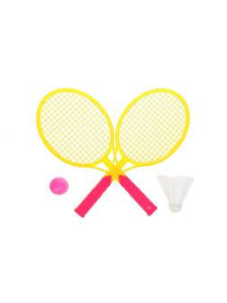 Ракетки для игр на открытом воздухе: ракетки 29 см. 2 шт., волан, мяч, в
ассорт., пакет