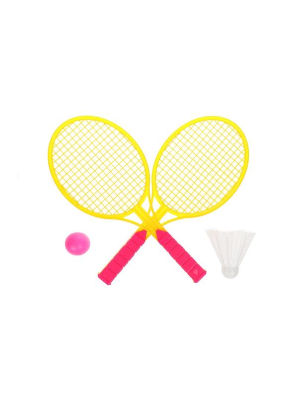 Ракетки для игр на открытом воздухе: ракетки 29 см. 2 шт., волан, мяч, в
ассорт., пакет