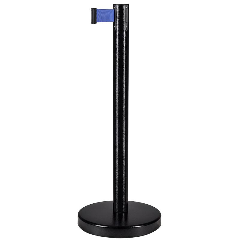 Столбик ограждения TEH_BSLN-326332 черный стойка с вытяж.лентой L-2 м синий