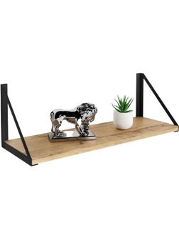 Полка KD настенная Колибри-5, 1 ярус. каркас черный/ЛДСП дуб буратти