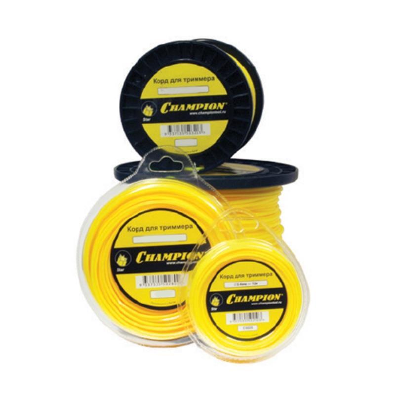 Леска для триммера Star 2,4 мм 90 м звезда CHAMPION C5032
