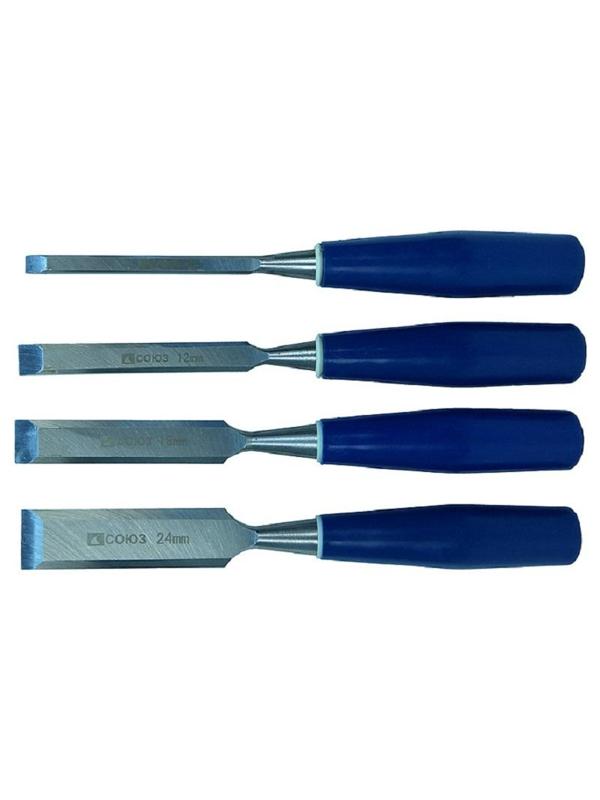 Набор стамесок  6, 12, 18, 24 мм  УГЛЕРОД СТАЛЬ 50 HRC  СОЮЗ 1063-02-H4C