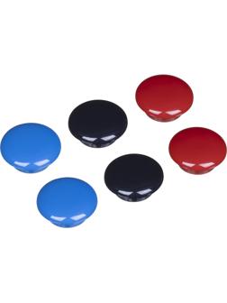 Магнитный держатель для досок Комус 20 мм, 6шт/уп.Син,красн,черн