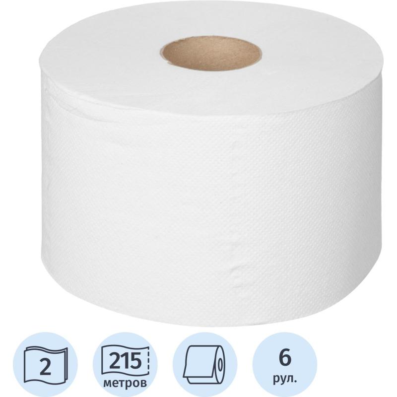 Бумага туалетная д/дисп ЦВ 2сл 215м 6рул/уп
