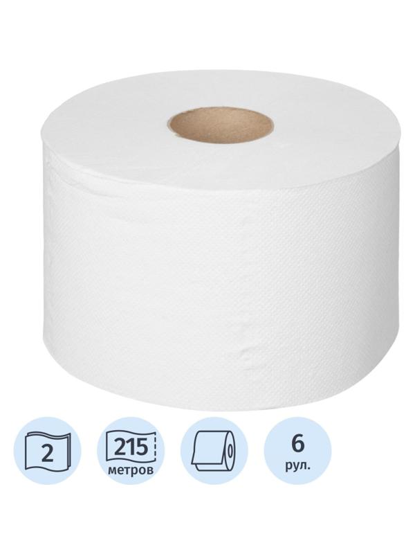 Бумага туалетная д/дисп ЦВ 2сл 215м 6рул/уп