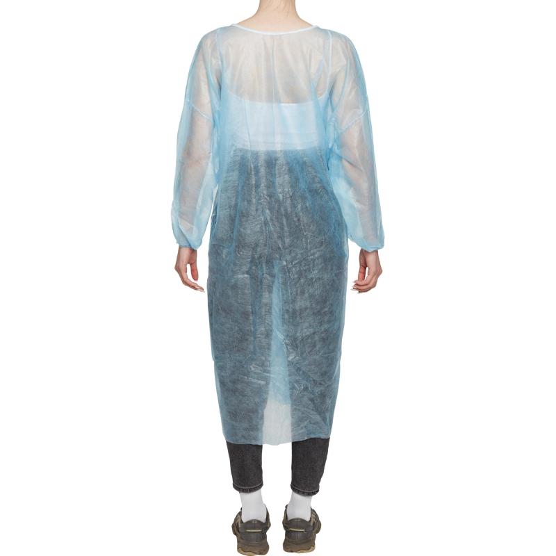 Халат н/с процед, рук.рез, на кнопк с усил.пл.голуб р48-50 пл 20 5шт/уп