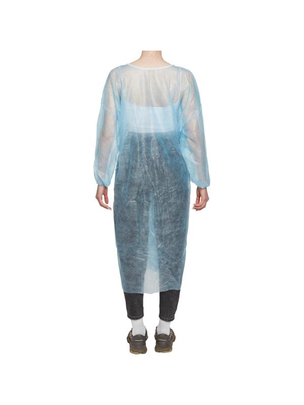 Халат н/с процед, рук.рез, на кнопк с усил.пл.голуб р48-50 пл 20 5шт/уп