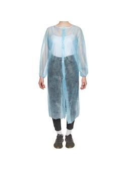 Халат н/с процед, рук.рез, на кнопк с усил.пл. голуб. р50-52 пл 20 5шт/уп