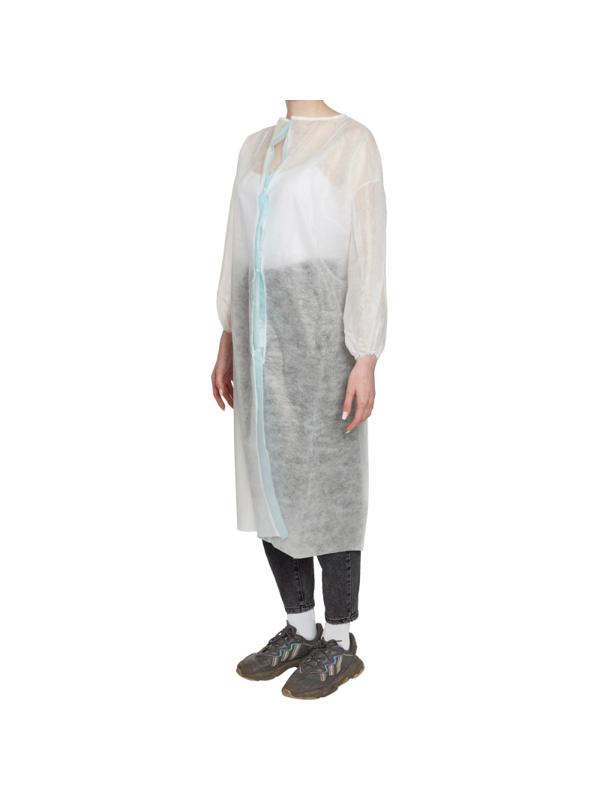 Халат н/с процед, рук.рез, на кнопк с усил.гол.пл.48-50 белый  пл 20 5шт/уп