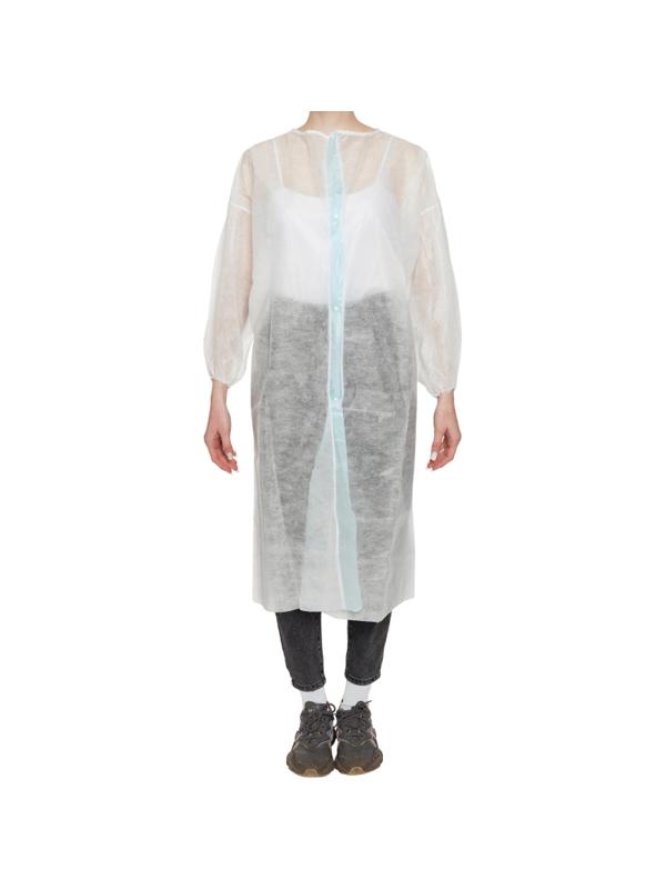 Халат н/с процед, рук.рез, на кнопк с усил.гол.пл.48-50 белый  пл 20 5шт/уп