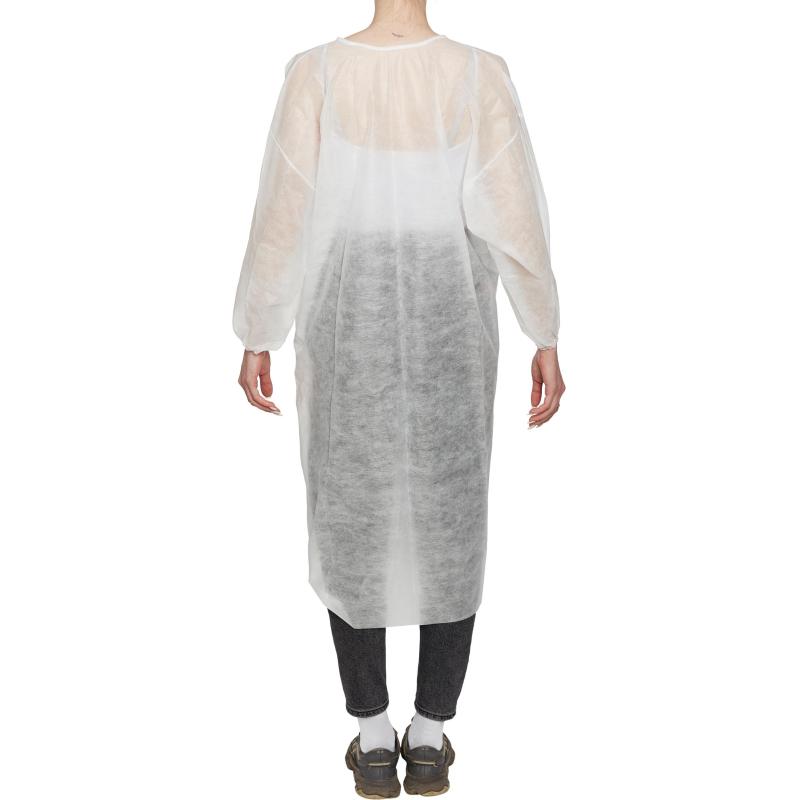 Халат н/с процед, рук.рез, на кнопк с усил.гол.пл. 50-52 белый пл 20 5шт/уп