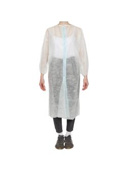 Халат н/с процед, рук.рез, на кнопк с усил.гол.пл. 50-52 белый пл 20 5шт/уп