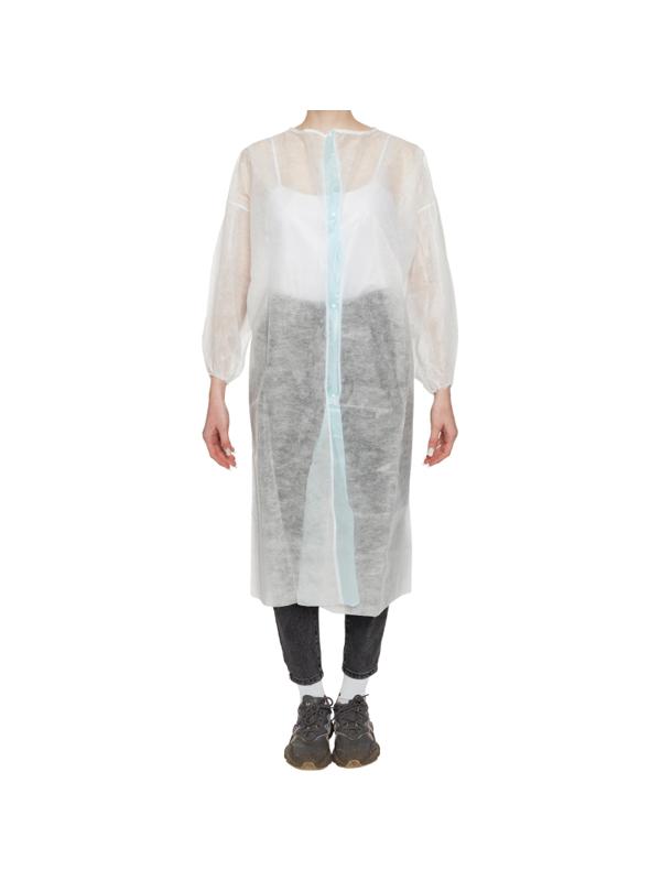 Халат н/с процед, рук.рез, на кнопк с усил.гол.пл. 50-52 белый пл 20 5шт/уп