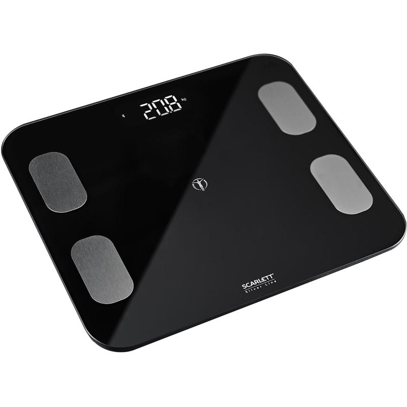 Весы напольные SCARLETT SC-BS33ED101, 180кг, Bluetooth, черный