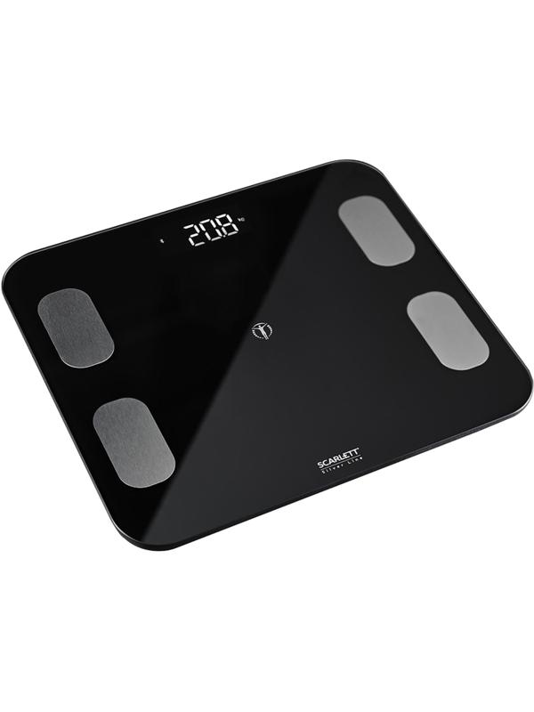 Весы напольные SCARLETT SC-BS33ED101, 180кг, Bluetooth, черный